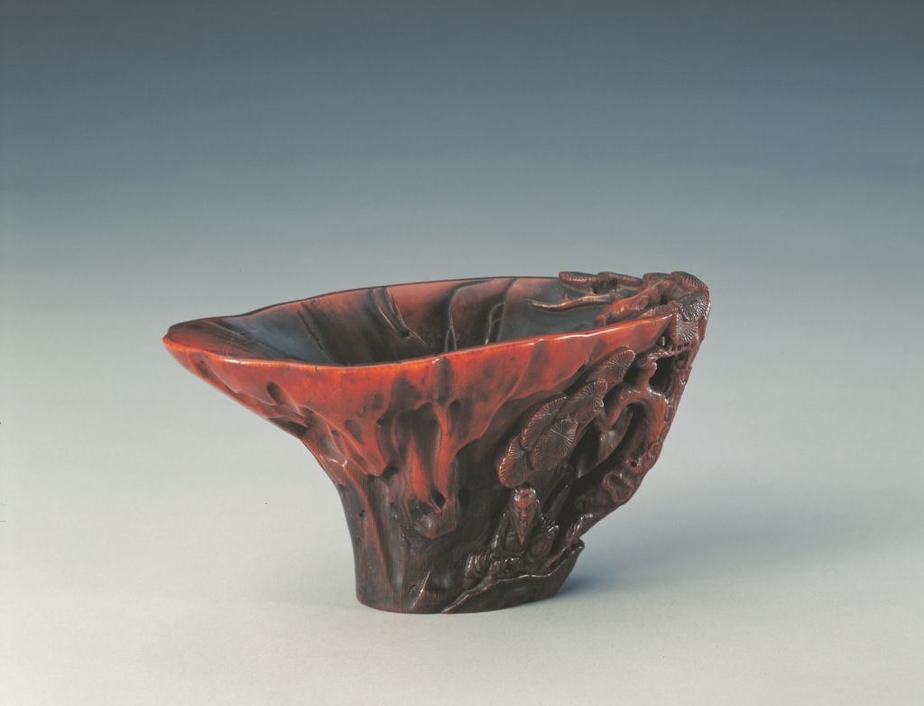 图片[2]-Rhinoceros Horn Carved Pine Yin Kaoshitu Cup-China Archive